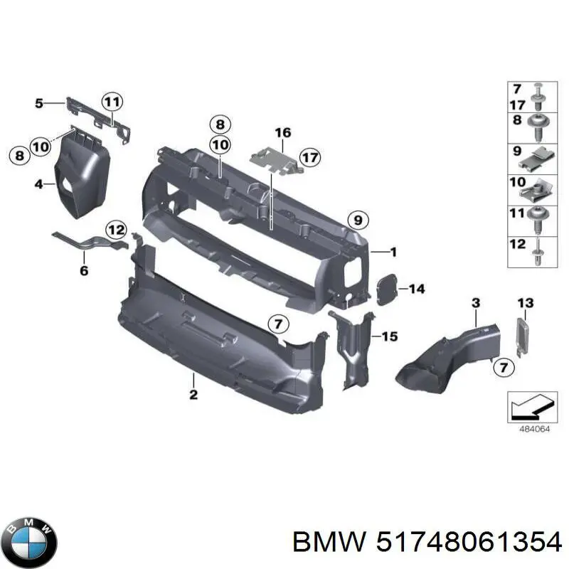 51748061354 BMW Воздуховод (дефлектор) радиатора правый