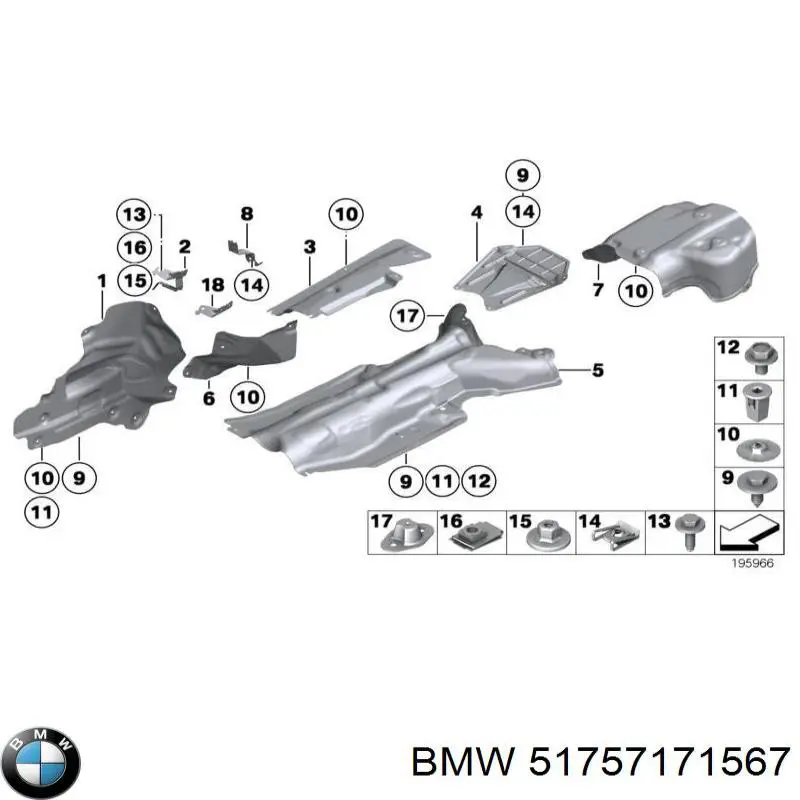 Защита днища задняя BMW 51757171567 цена, от 9.03 USD