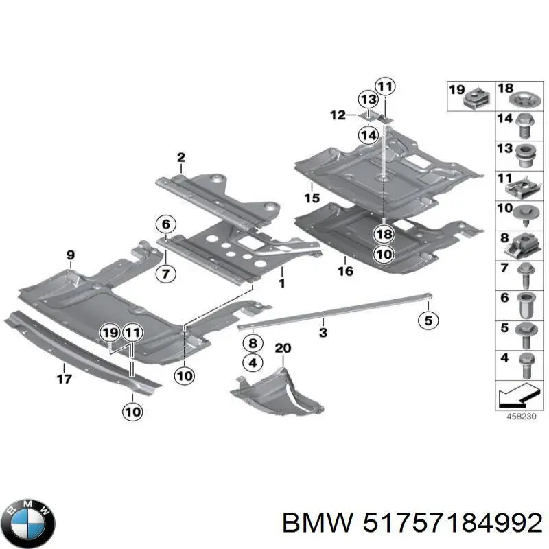 51757184992 BMW защита двигателя, поддона (моторного отсека)