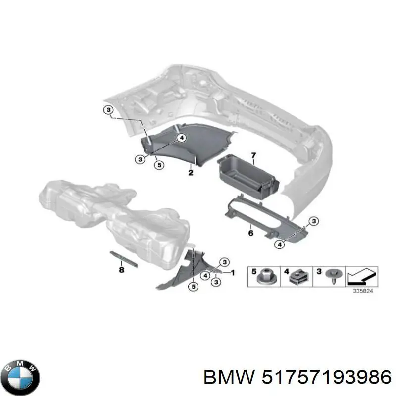 Защита бампера заднего 51757193986 BMW