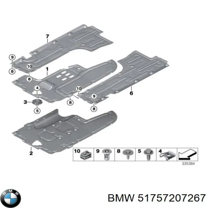 Proteção de fundo esquerda para BMW 5 (F10)