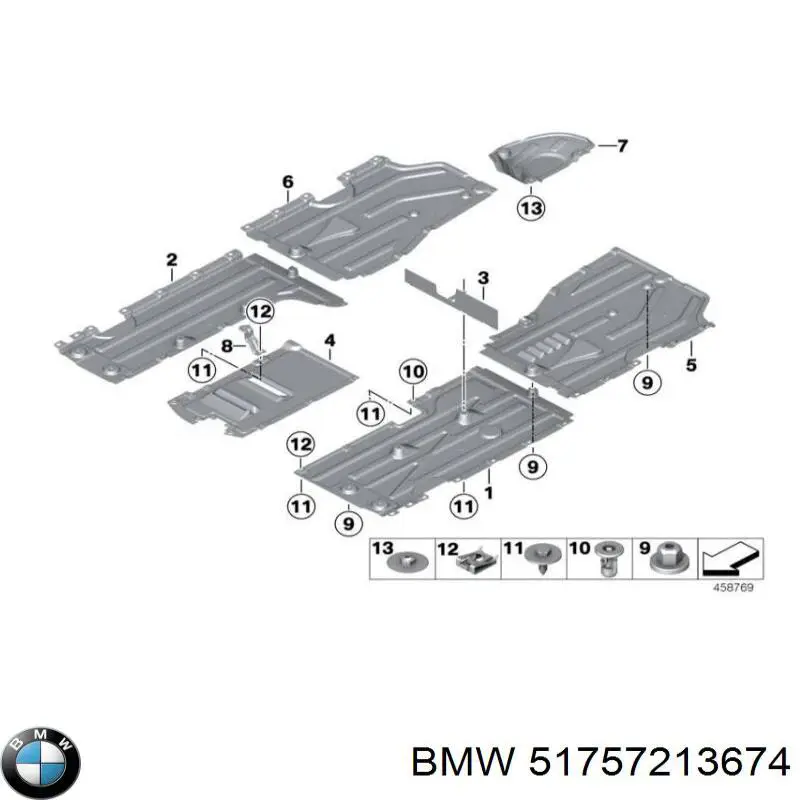 Защита днища задняя правая на BMW X3 (F25) купить.