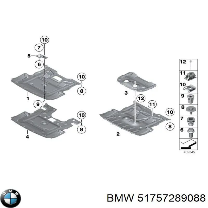 51757289088 BMW защита двигателя, поддона (моторного отсека)