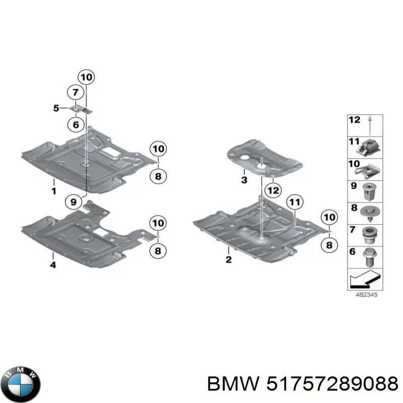 51757289088 BMW proteção de motor, de panela (da seção de motor)