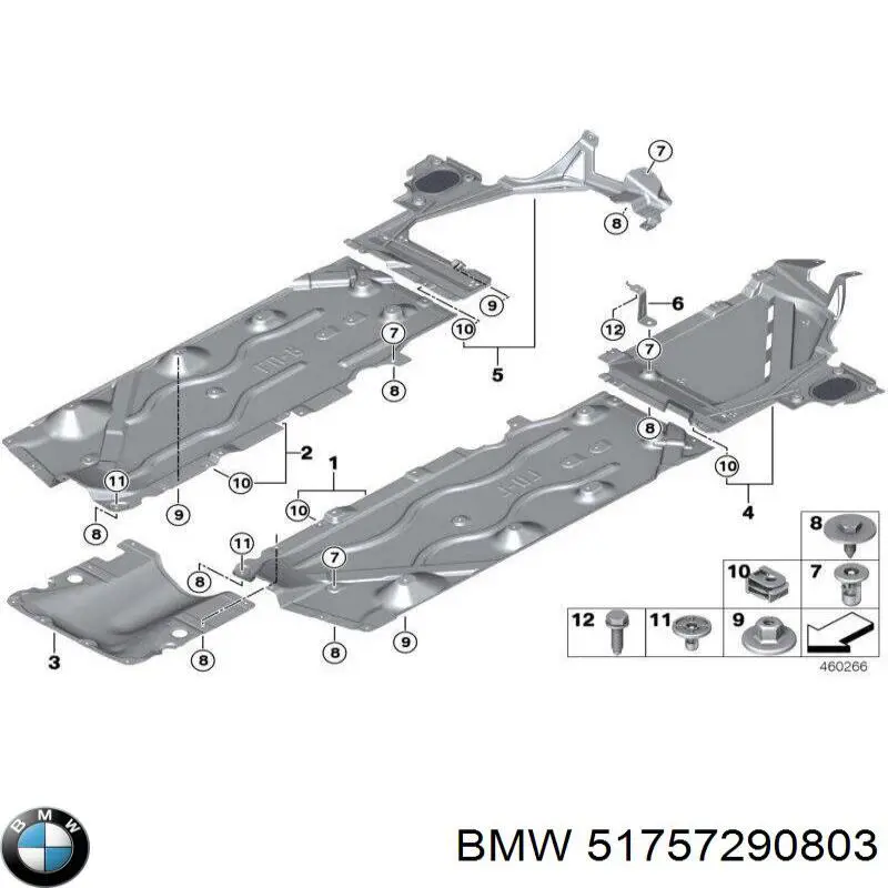 Купить 51757290803 BMW Защита днища левая