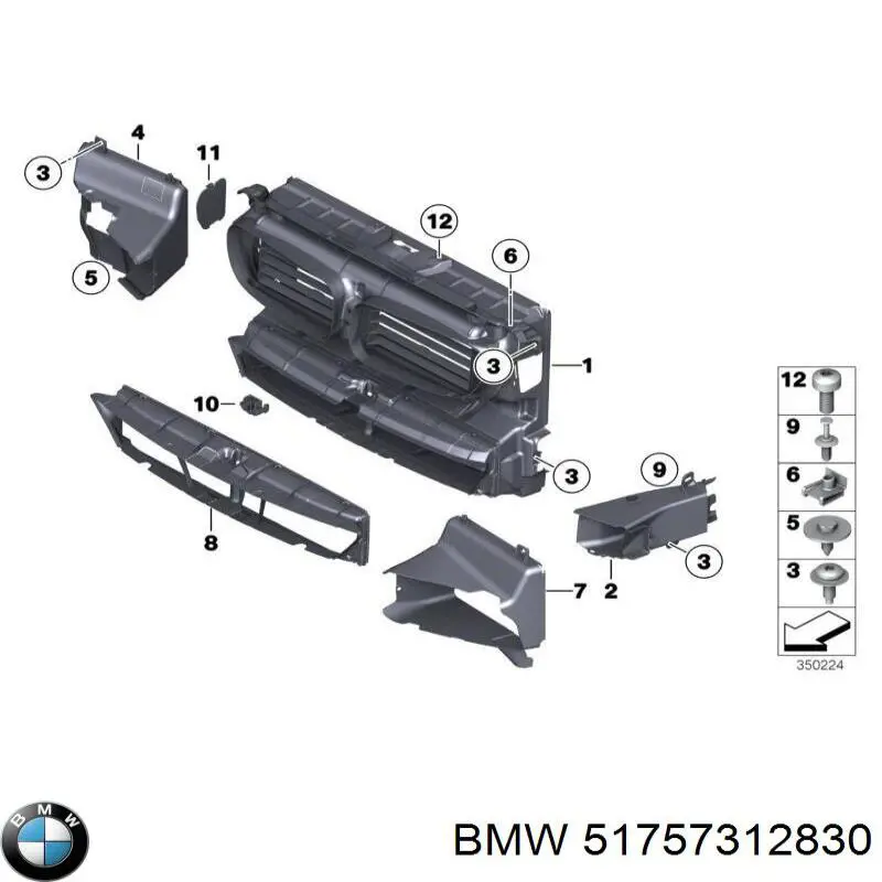 Защита бампера переднего правая BMW 51757312830 цена, от 52.23 USD