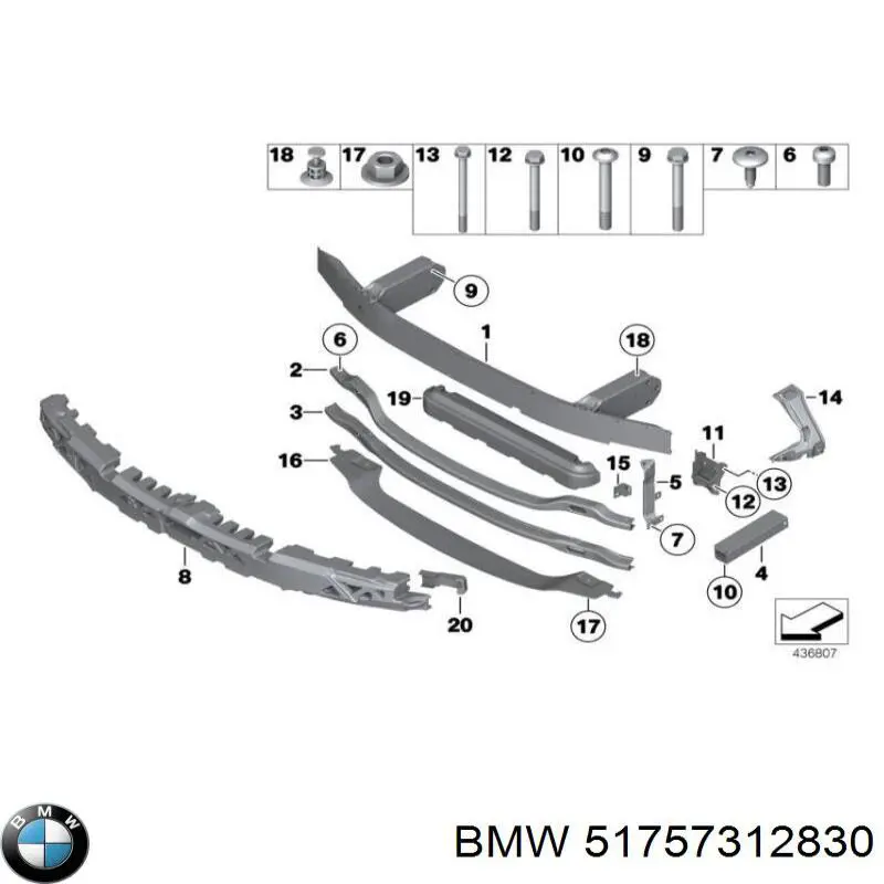 Protección motor derecha 51757312830 BMW