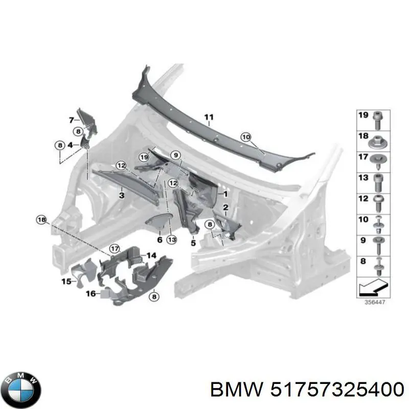 51757325400 BMW Защитный кожух рулевого механизма