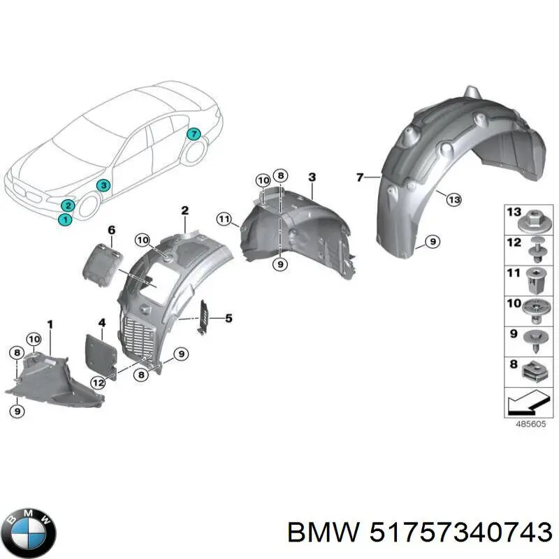 Щиток грязезащитный передней арки крыла Autotechteile 7055179 цена, от 24.07 USD