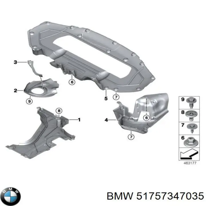 Защита днища задняя на BMW 7 (G11, G12) купить.