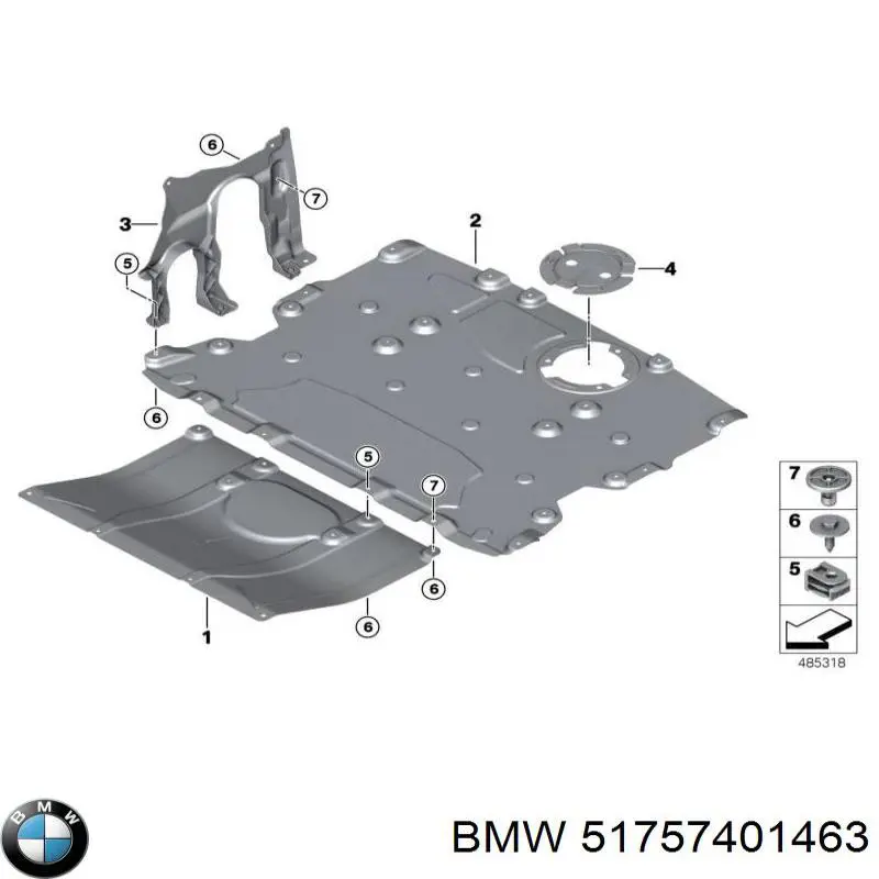 51757401463 BMW proteção de motor dianteira