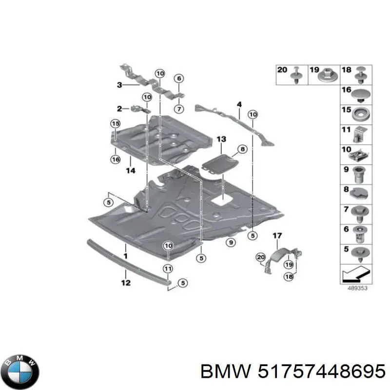 51757448695 BMW proteção de motor, de panela (da seção de motor)