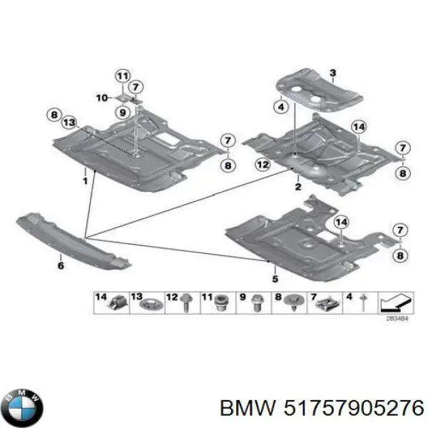 Защита двигателя передняя на BMW 5 (F10) купить.