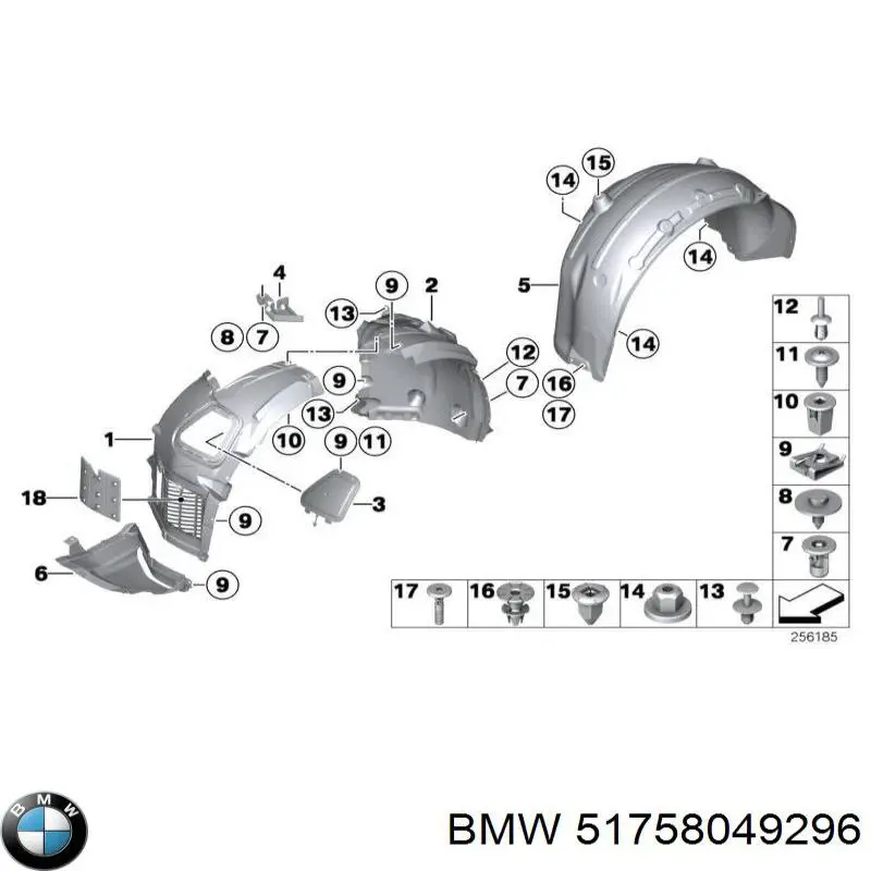 Защита бампера переднего правая BMW 51758049296 цена, от 71.76 USD