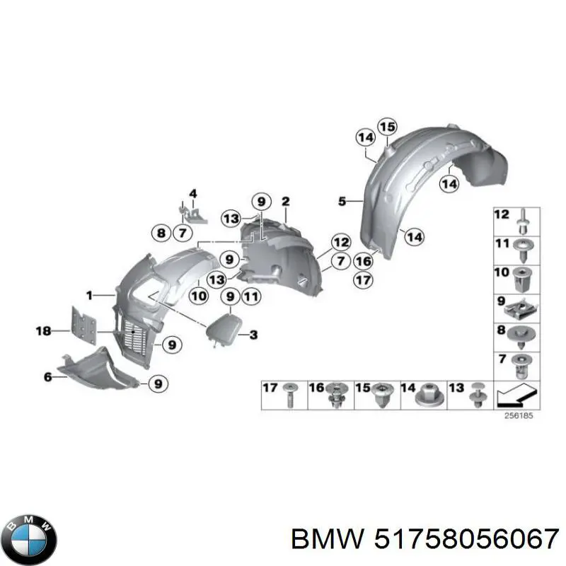 Купить 51758056067 BMW Защита бампера переднего левая