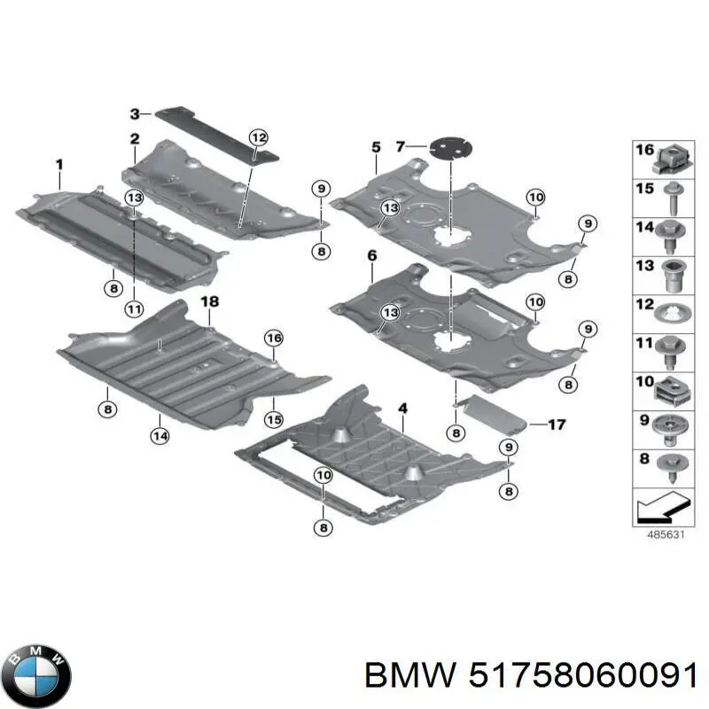 51758060091 BMW proteção de motor, de panela (da seção de motor)