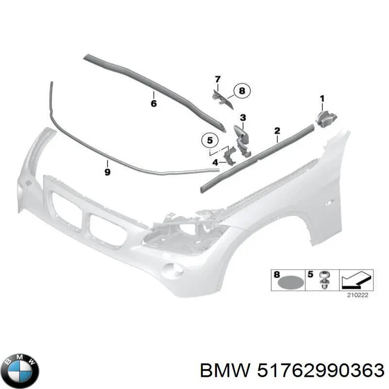 Уплотнитель капота на BMW X1 (E84) купить.