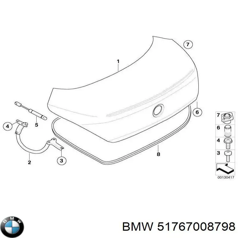 51767008798 BMW compactador de tampa de porta-malas