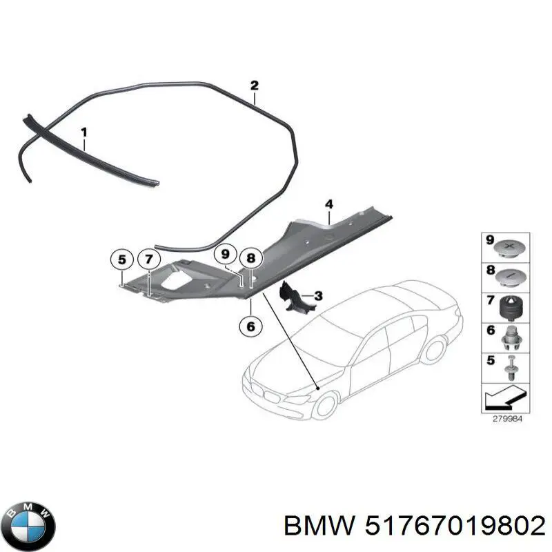 51767019802 BMW proteção de motor direito
