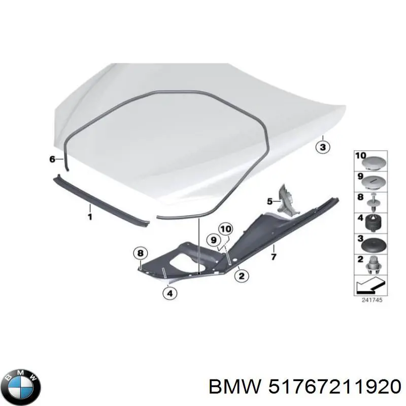 51767211920 BMW Уплотнитель под капот