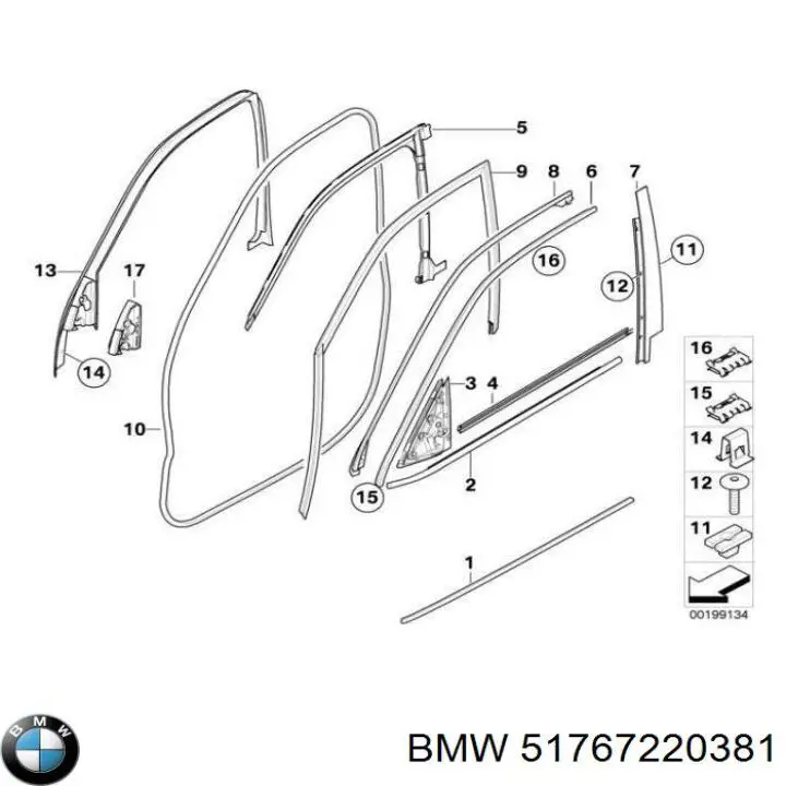 Уплотнитель двери передней (на кузове) на BMW X5 (E70) купить.