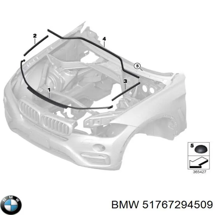 Купить 51767294509 BMW Уплотнитель капота