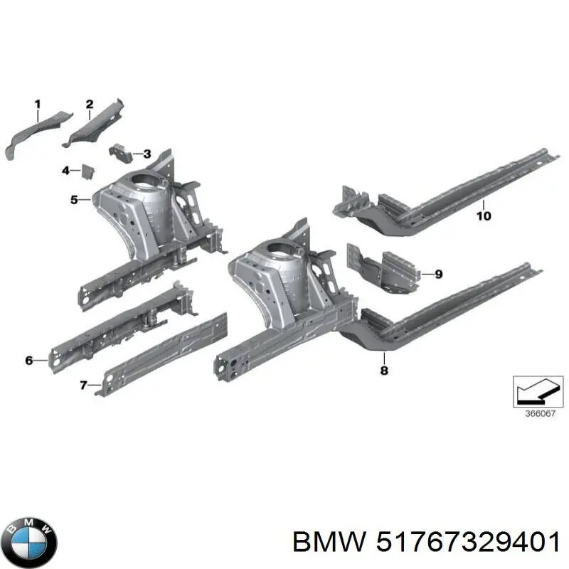 51765A04E71 BMW Накладка водосточного желоба задняя левая