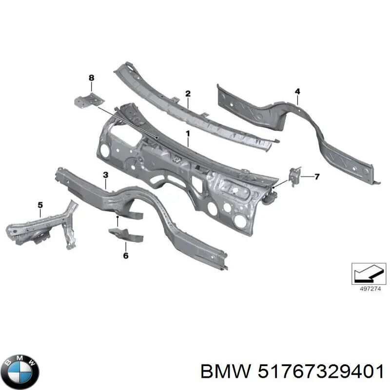 Накладка водосточного желоба задняя левая BMW 51765A04E71 цена, от 17.58 USD