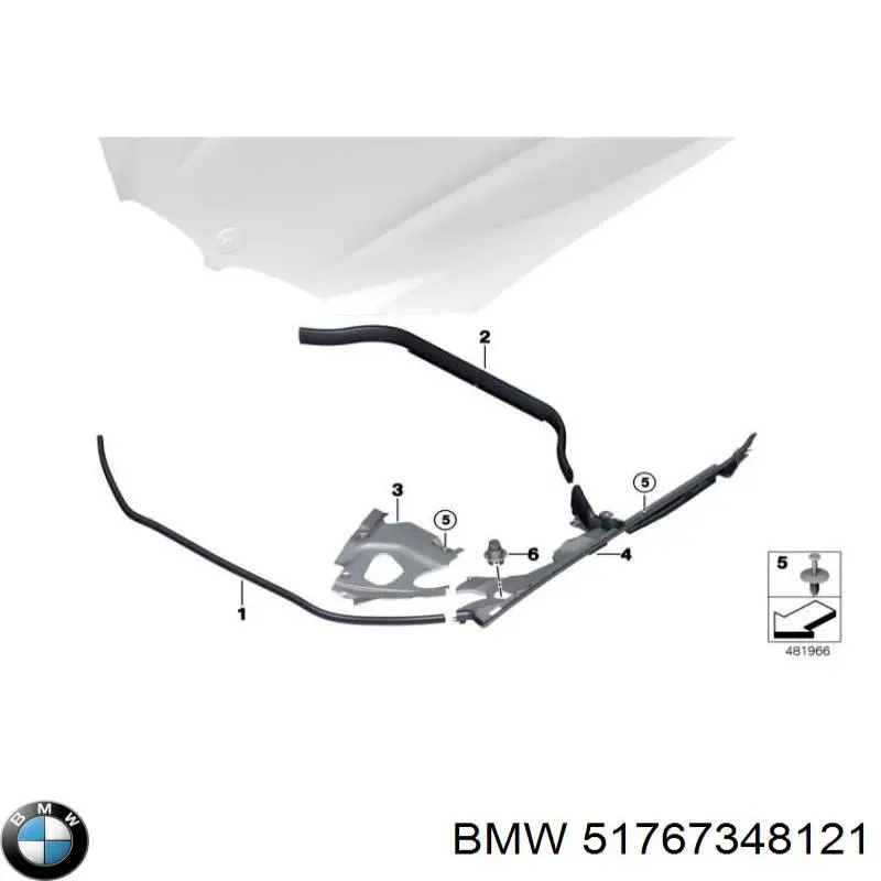 51767348121 BMW pára-choque (grade de proteção da capota)