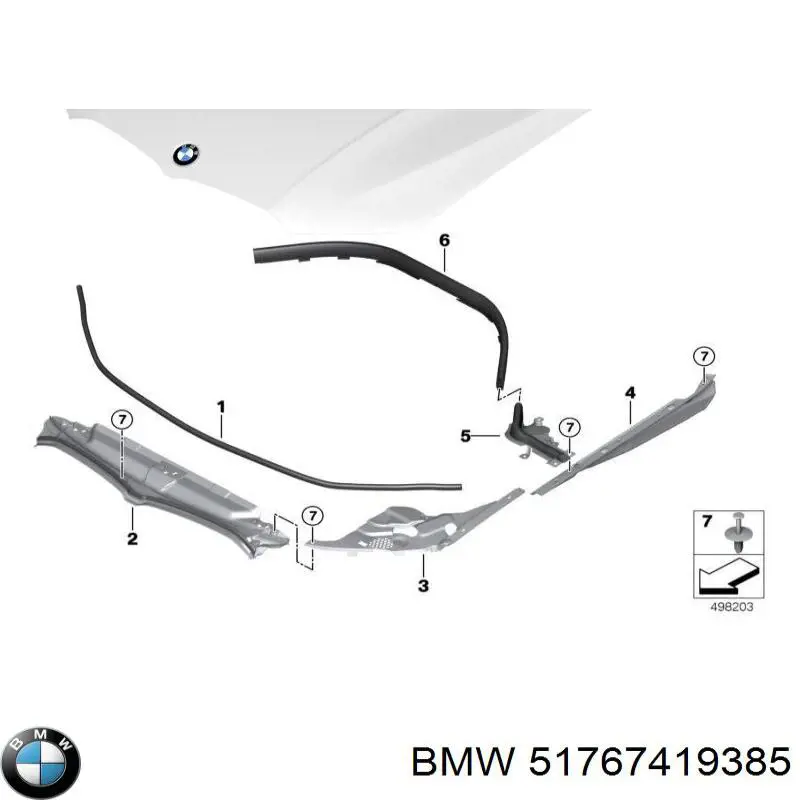 Уплотнитель крыла 51767419385 BMW