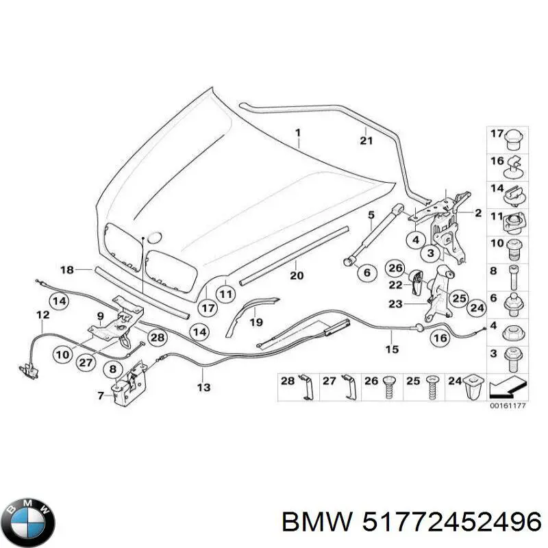 Купить 51772452496 BMW Накладка передней левой арки колеса