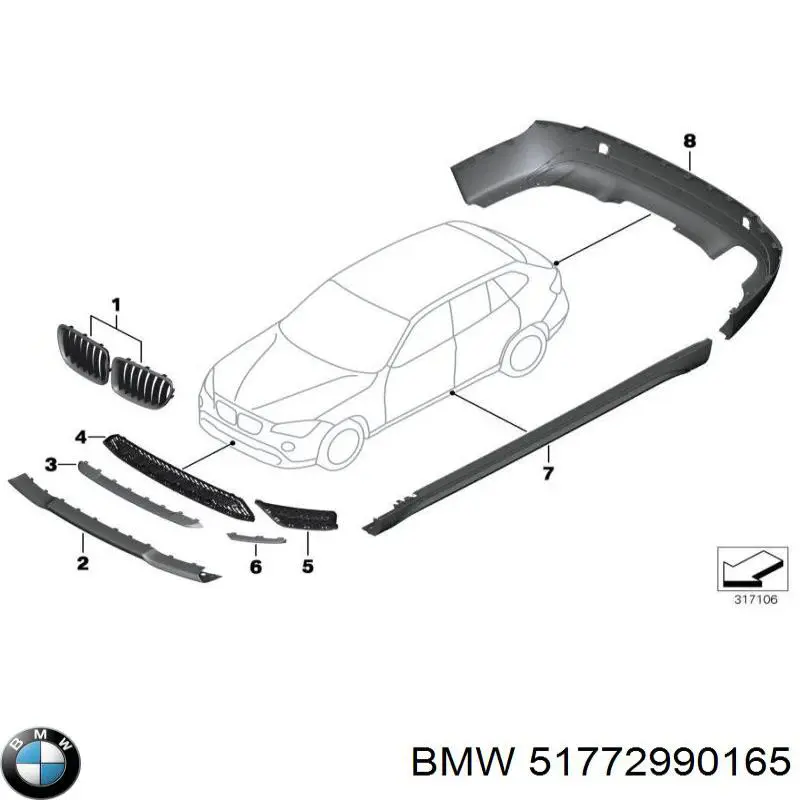 51772990165 BMW расширитель (накладка арки переднего крыла левый)