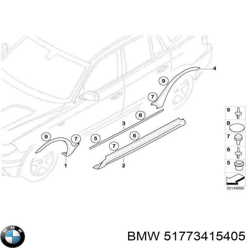 51773415405 BMW Расширитель (накладка) арки заднего крыла левый