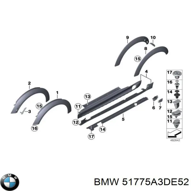 Купить 51774824392 BMW Накладка (молдинг) порога наружная правая