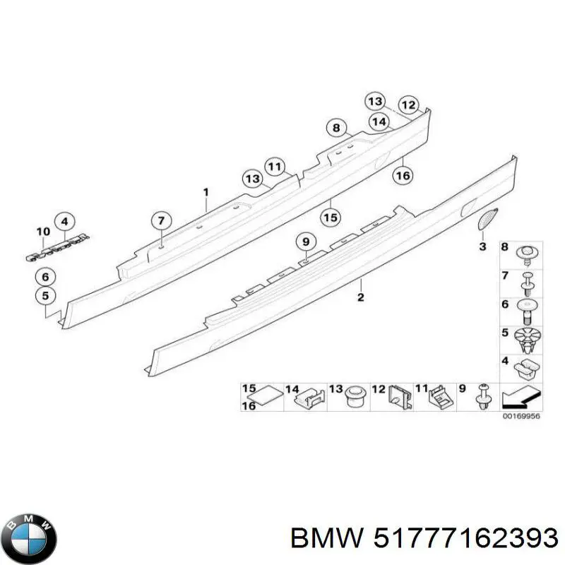 Пистон (клип) крепления подкрылка переднего крыла 51777162393 BMW