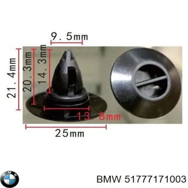 51777171003 BMW cápsula (prendedor de fixação de placas sobrepostas do acesso)