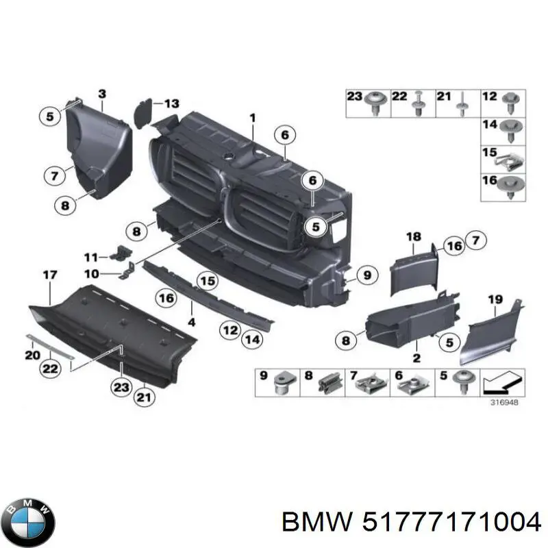 Пистон крепления подкрылок 51777171004 BMW
