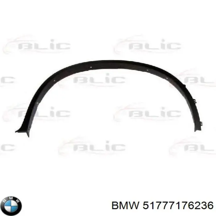 Expansor (placa sobreposta) de arco do pára-lama dianteiro direito para BMW X6 (E71)