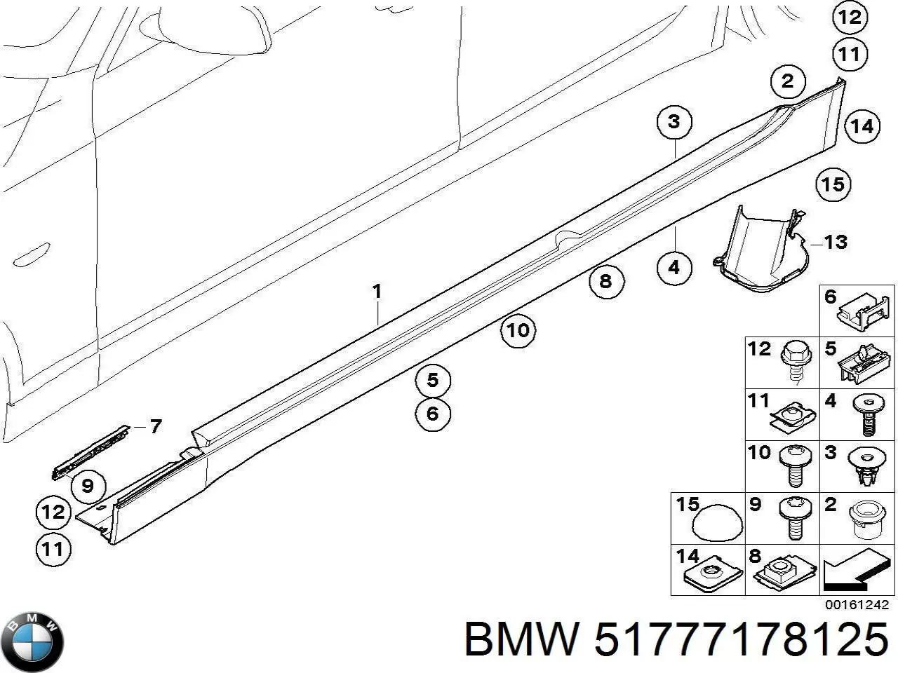 Накладка на порог, левая BMW 51777178125 цена, от 27.87 USD