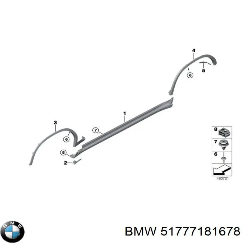 51777181678 BMW Расширитель (накладка) арки заднего крыла правый
