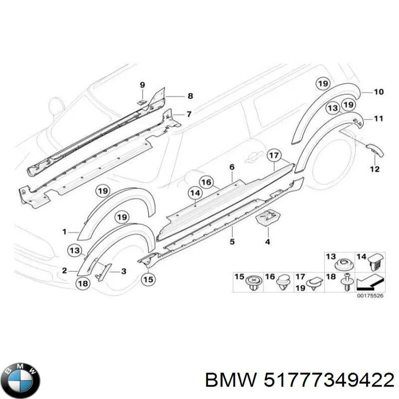 Молдинг арки крыла переднего, правый BMW 51777349422 цена, от 44.34 USD