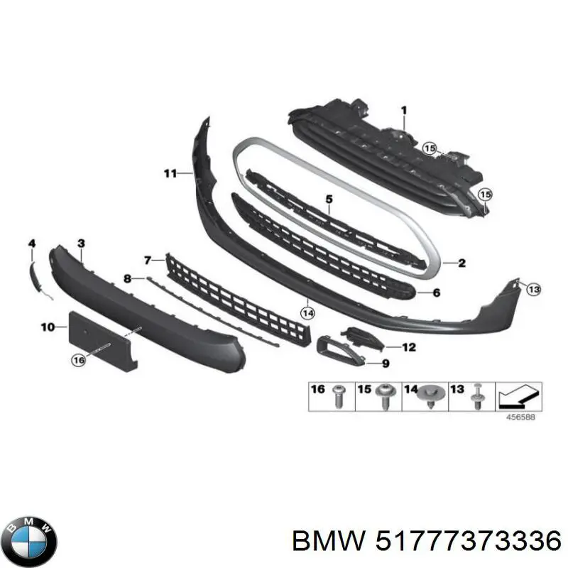 Молдинг передней арки колеса, правый BMW 51777373336 цена, от 112.97 USD