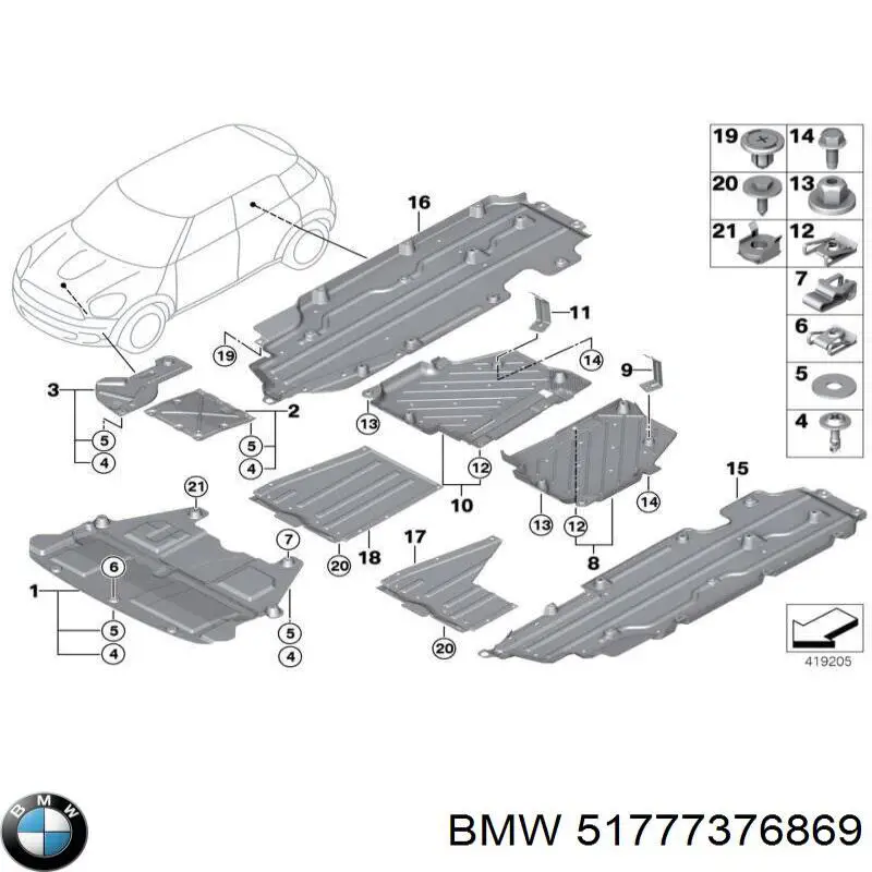 Купить 51777376869 BMW Расширитель переднего крыла, левый