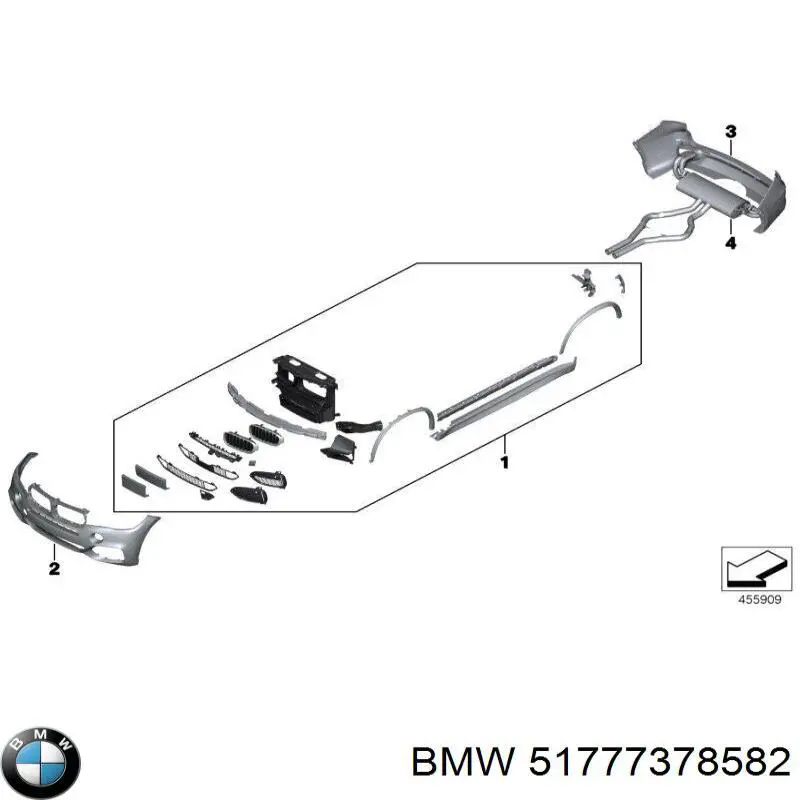 Расширитель (накладка) арки переднего крыла правый 51777378582 BMW