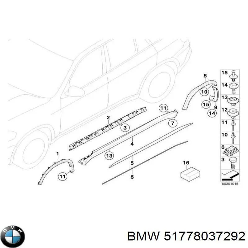 51778037292 BMW расширитель (накладка арки переднего крыла правый)
