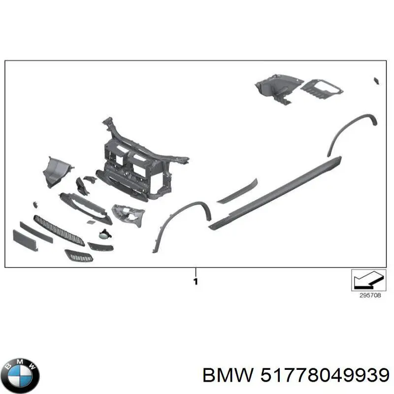 Расширитель (накладка) арки переднего крыла левый BMW 51778049939 цена, от 88.69 USD