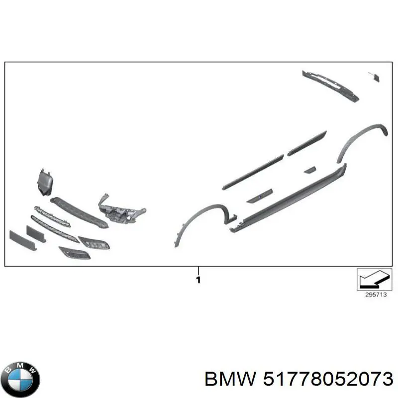 Расширитель (накладка) арки переднего крыла левый 51778052073 BMW