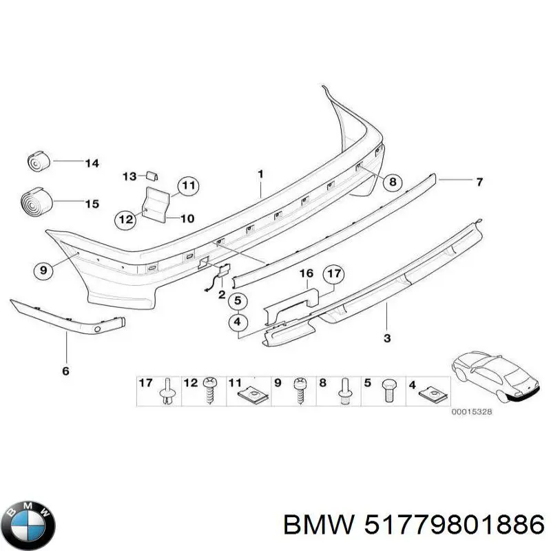 Расширитель заднего крыла, правый BMW 51779801886 цена, от 31.67 USD