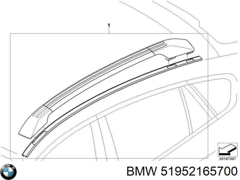 51952165700 BMW Рейлинг крыши, комплект
