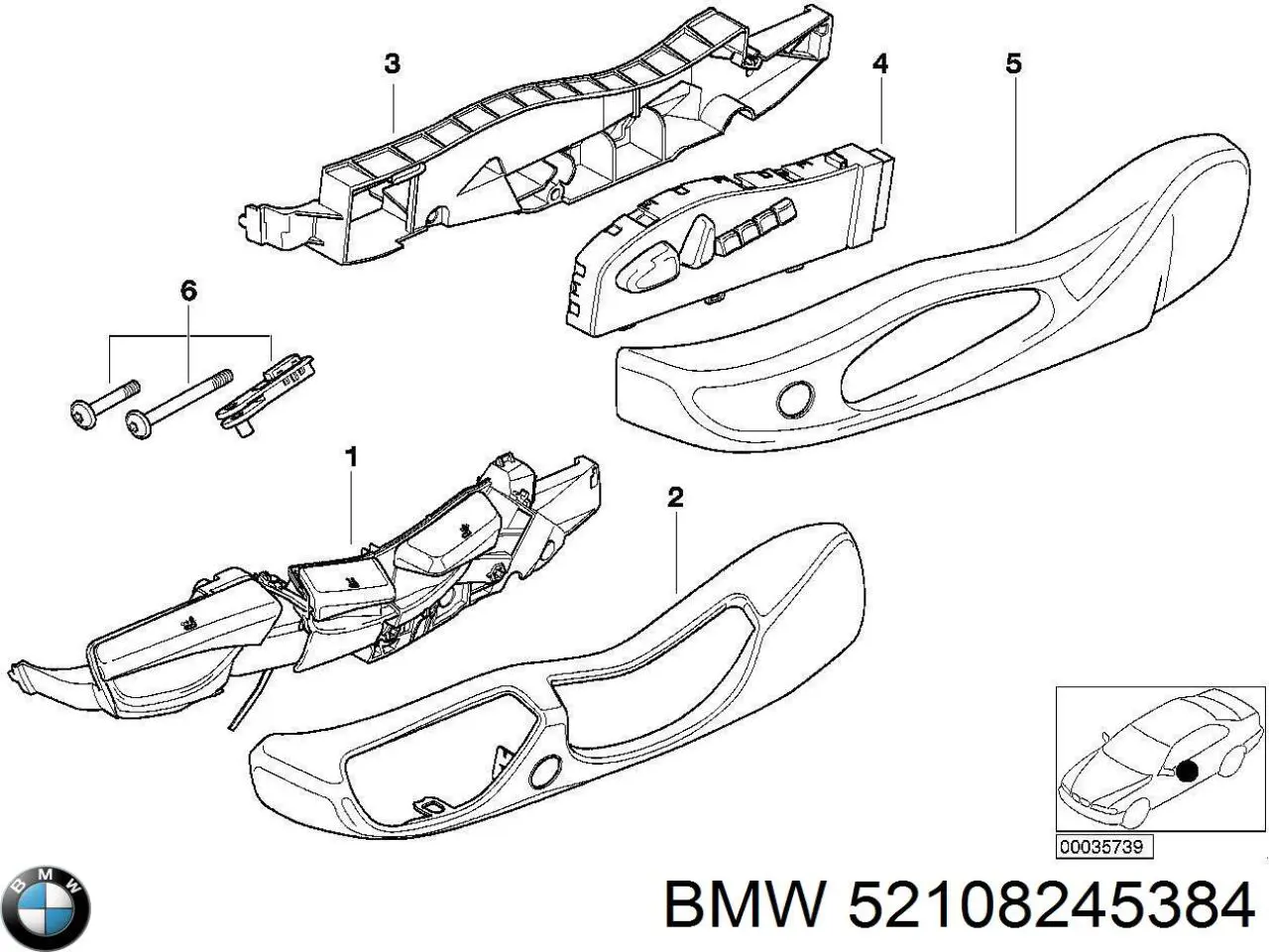 61304318624 BMW блок кнопок механизма регулировки сиденья правый